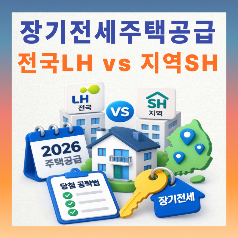 2026 장기전세 주택공급 완벽 가이드: 전국 LH vs 지역 SH 차이점 및 당첨 공략법 총정리