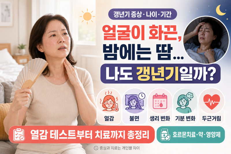 갱년기 증상·나이·기간 총정리, 열감 테스트부터 호르몬치료·약·영양제까지