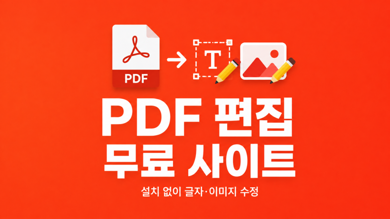 PDF 편집 무료 사이트, 설치 없이 글자·이미지 수정하는 방법