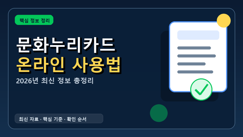 문화누리카드 온라인 사용처와 등록 방법 2026 총정리