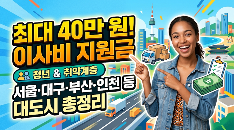 이사 후 그냥 지나치면 손해? 2026 지자체 이사비 지원금 지원 조건 & 신청 방법. 서울·대구·....