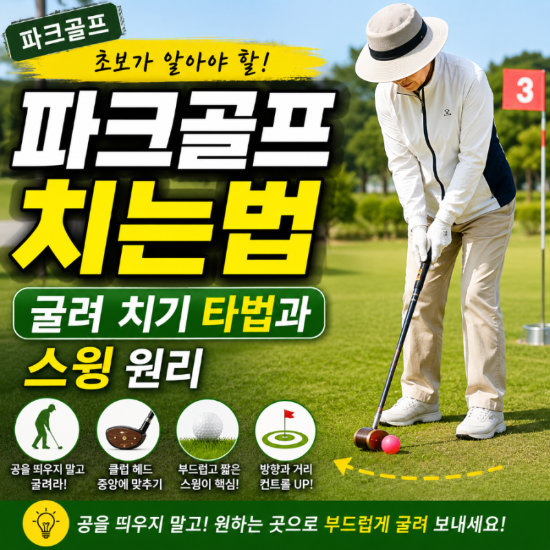 파크골프 치는법, 초보가 알아야 할 ‘굴려 치기’ 타법과 스윙 원리