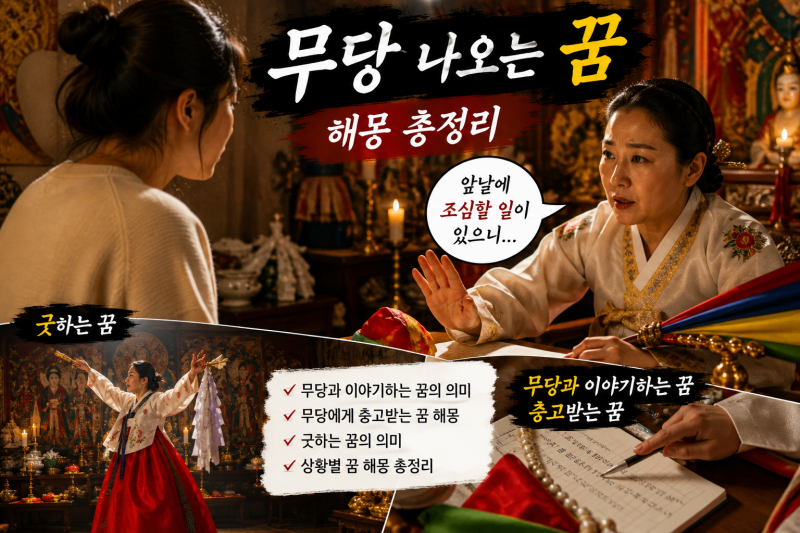 무당 나오는 꿈 해몽｜무당과 이야기·충고받는 꿈, 굿하는 꿈까지 총정리