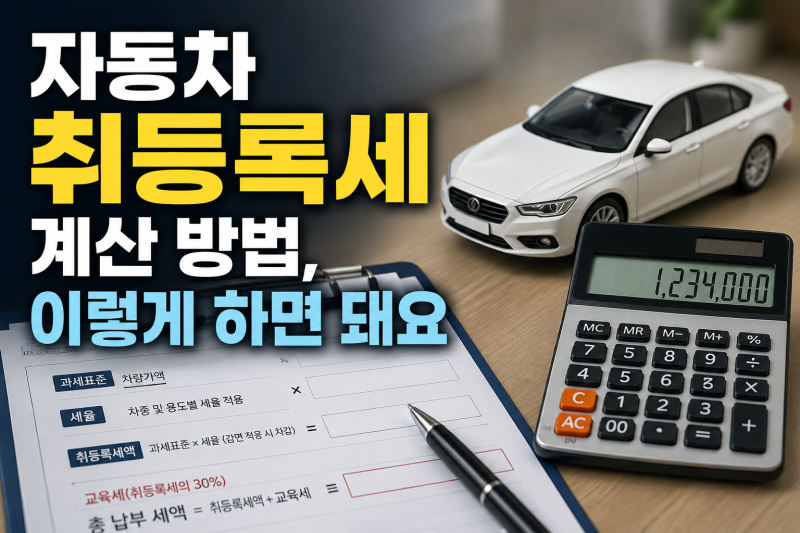 자동차 취등록세 계산 방법, 이렇게 하면 돼요