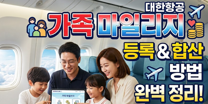 대한항공 가족마일리지 합산 및 등록 방법 완벽 정리 (2026년 최신)