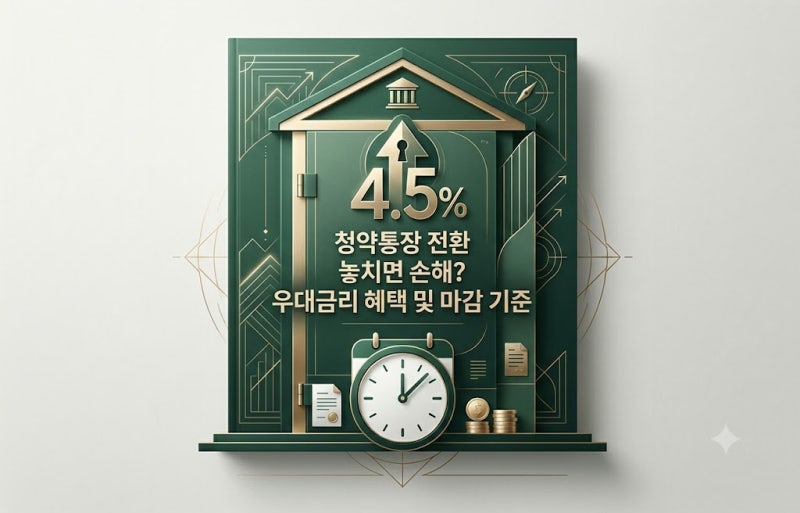 "청약통장 전환 놓치면 손해? 우대금리 혜택 및 마감 기준"