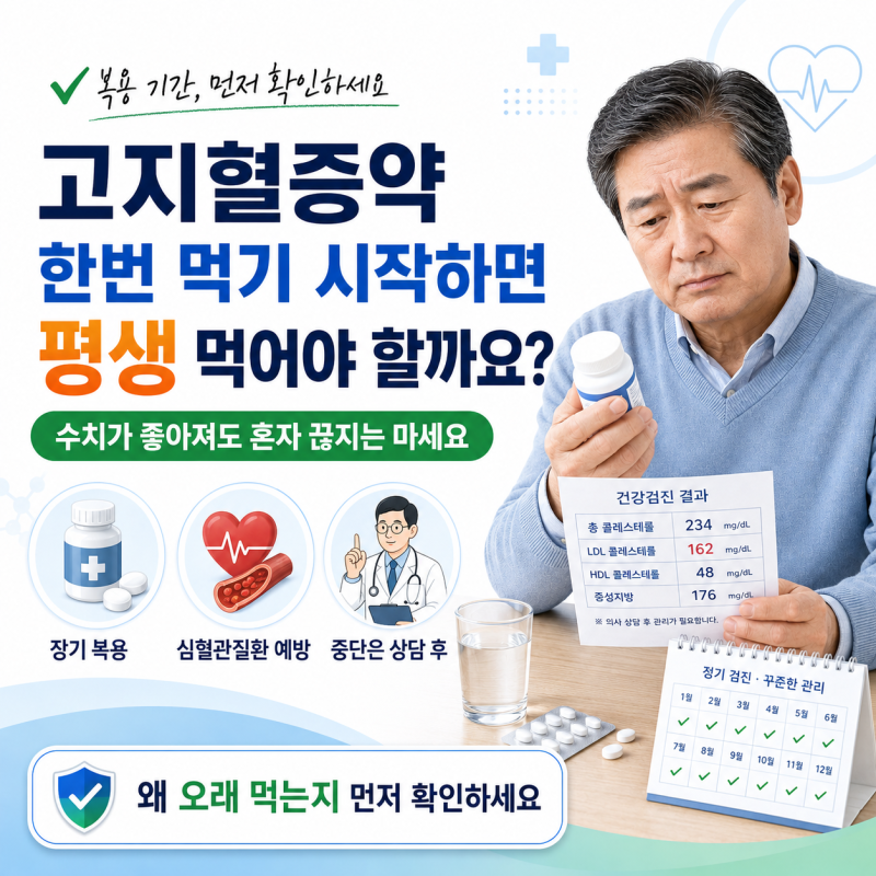 고지혈증약 한번 먹기 시작하면 평생 먹어야 할까요?