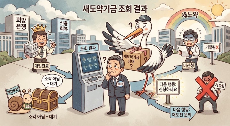 새도약기금 조회 결과, 매입완료여도 소각은 아니다…2026 상태별 다음 행동