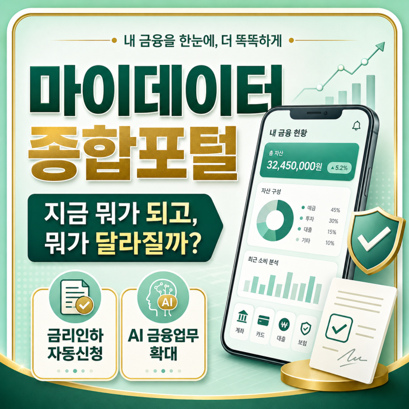 마이데이터 종합포털, 자산조회 사이트가 아니다? 2026년 달라진 기능과 확인법