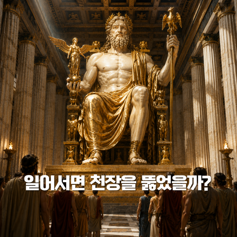 “앉아 있는데도 12m였다고?” 신전 천장까지 채웠다는 올림피아 제우스상은 얼마나 컸을까