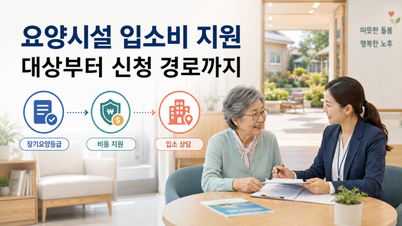 독거노인·취약계층 요양시설 입소비 지원, 대상과 신청 방법