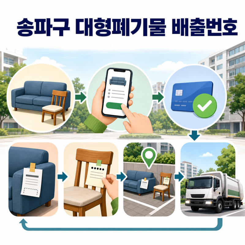 송파구 대형폐기물 스티커, 꼭 사야 할까요? 온라인 신고 후 배출번호 손으로 써 붙이는 법