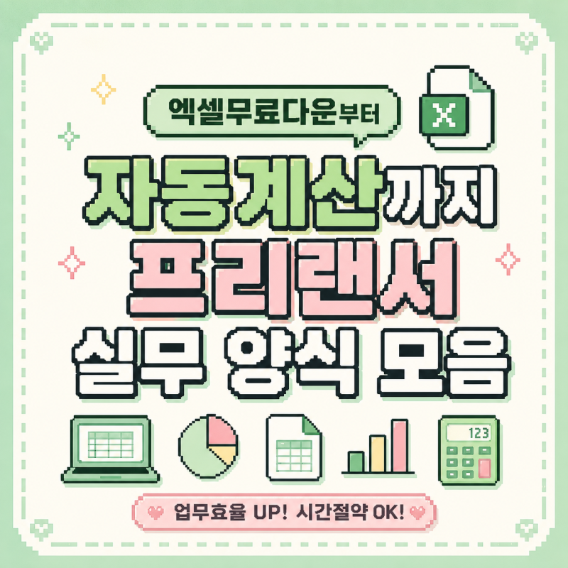 엑셀무료다운부터 자동계산까지 프리랜서 실무 양식 모음