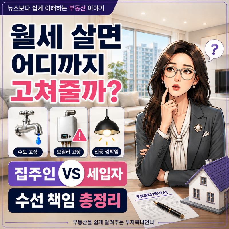 월세 살면 어디까지 집주인이 고쳐줘야 할까? 세입자 수선 권리 총정리