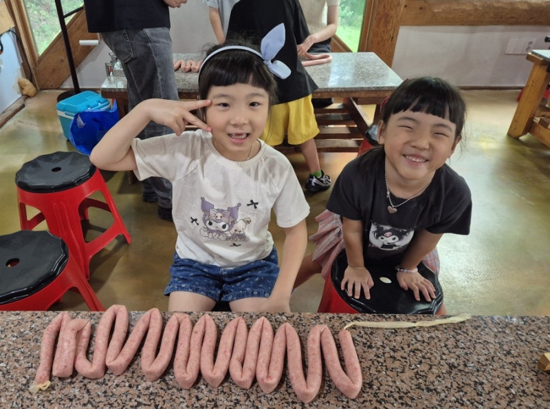6,7살 아이들과 함께 조아저씨 수제 소시지, 피자 만들기 체험