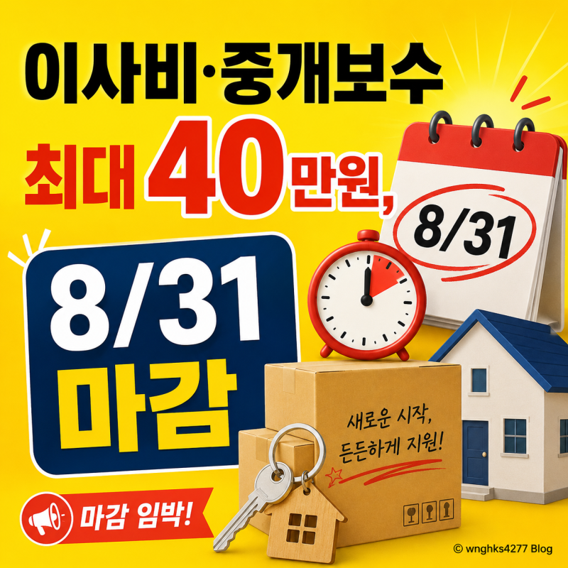 서울 청년 이사비·중개보수 지원, 하반기 마감 D-3 (8월 31일까지 신청)