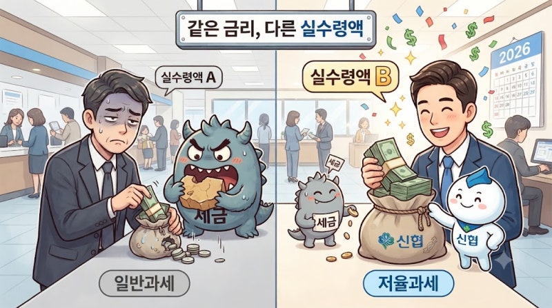 2026 : 신협 정기예금 특판, 저율과세 붙으면 같은 금리도 실제 수령액이 달라집니다
