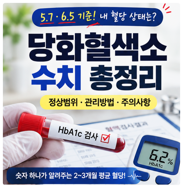 당화혈색소 수치 정상 범위는? 5.7·6.5 기준과 관리 방법