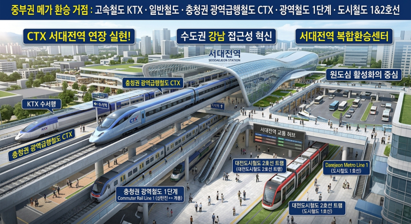 CTX 서대전역 연장과 충청권 철도망 개편, 중부권 교통 허브 부상의 핵심 정리