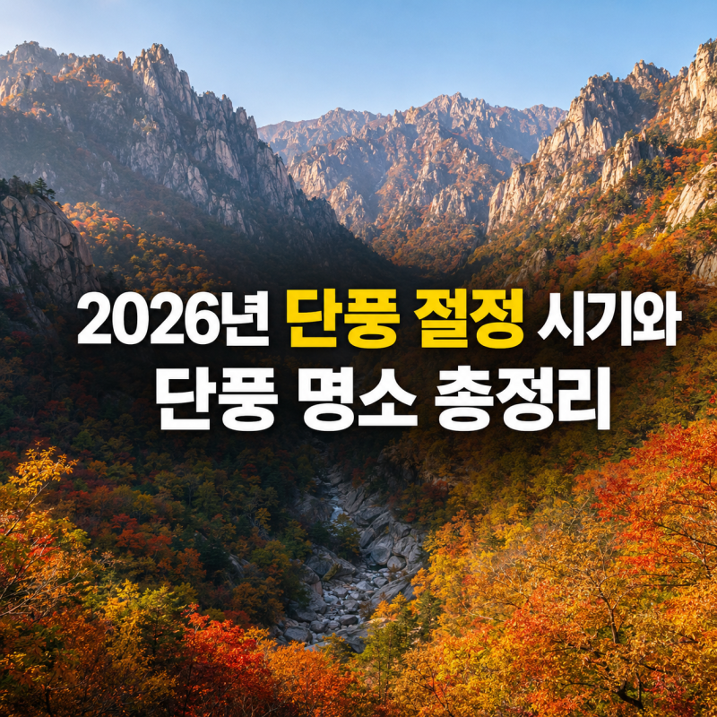 2026년 단풍 절정 시기, 전국 단풍 명소 총정리