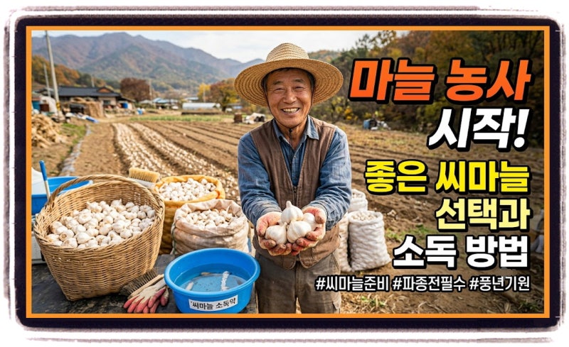 마늘 농사의 시작은 씨마늘 준비부터! 좋은 씨마늘 선택과 필요량·소독 방법
