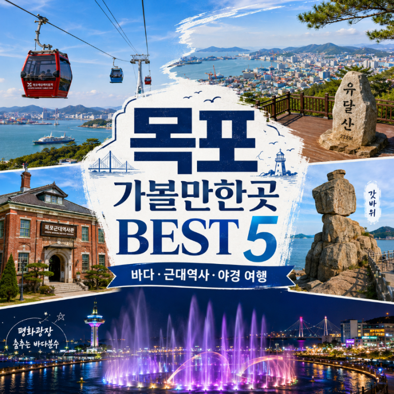 목포 여행 가볼만한곳 BEST 5 | 해상케이블카·유달산·근대역사관·갓바위·평화광장 코스