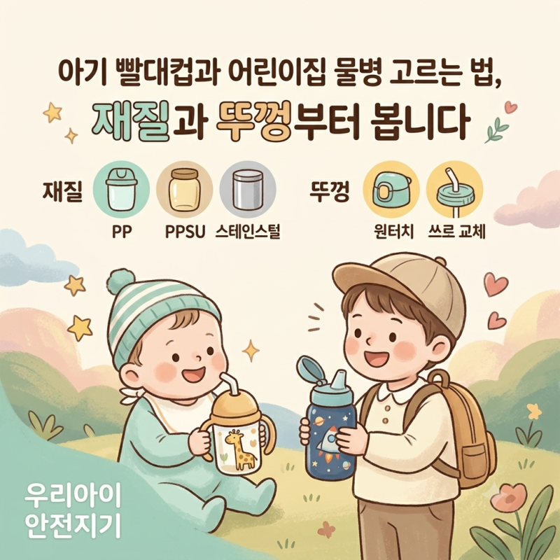아기 빨대컵과 어린이집 물병 고르는 법, 재질과 뚜껑부터 봅니다