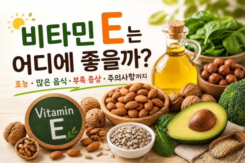 비타민 E는 어디에 좋을까? 효능·많은 음식·부족 증상·주의사항까지