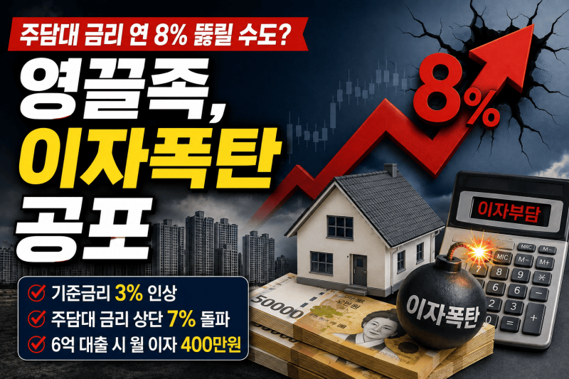 주담대 금리 8% 가능성 커지나 │ 기준금리 3% 인상 후 6억 대출 이자 얼마나 늘까