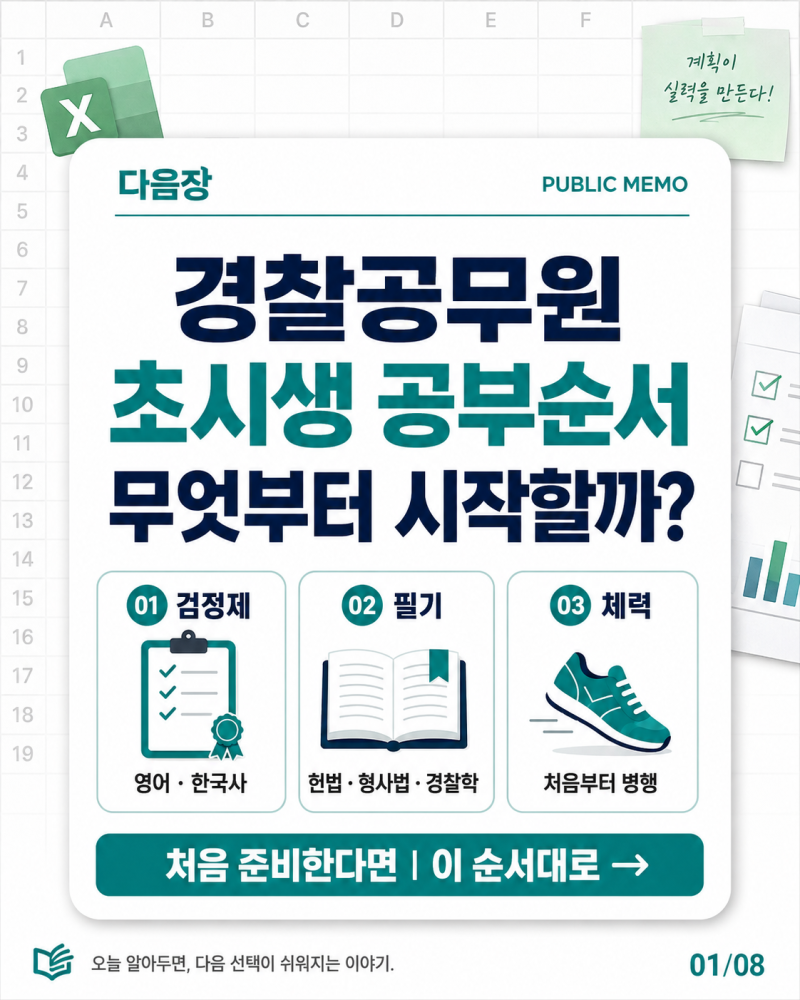 경찰공무원 초시생 공부순서｜무엇부터 시작해야 할까?