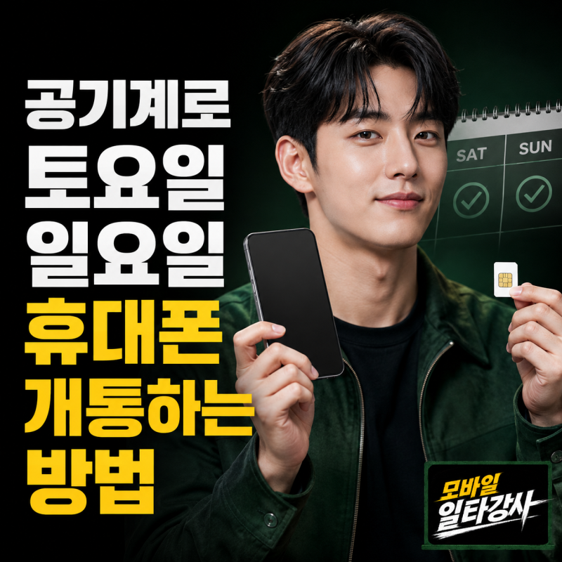 공기계로 토요일 일요일 휴대폰 개통하는 방법