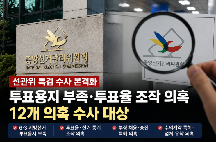 <b>선관위 특검</b> 왜 하는 걸까? 6·3 지방선거 투표용지 부족부터 12개 의....