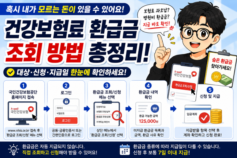 건강보험료 환급금 조회 방법, 국민건강보험에서 대상·신청 확인하기