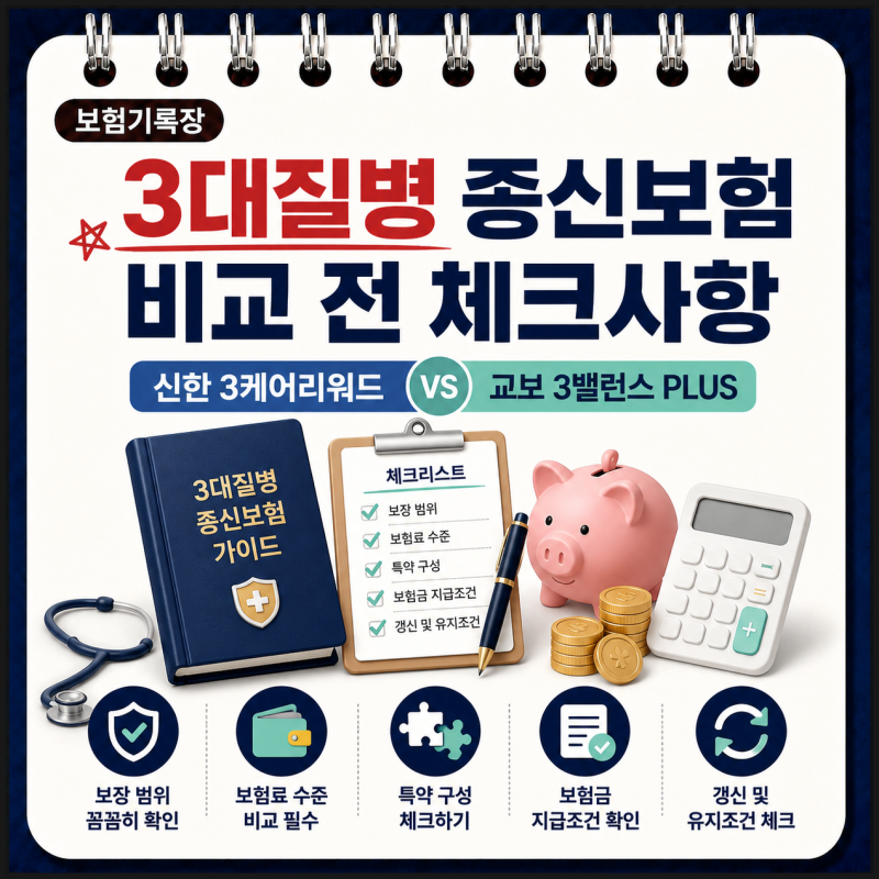 3대질병 종신보험, A사 vs B사 뭐가 다를까? 납입면제·주요치료비 비교