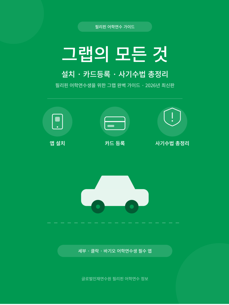 필리핀 그랩(Grab) 이거 모르고 타면 100% 바가지! 설치·카드등록·사기수법 총정리(2026 최신)