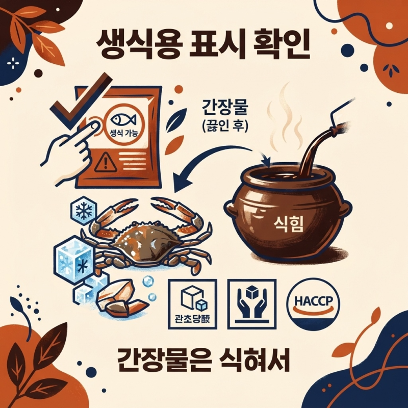 냉동 꽃게 간장게장 만들기, 양념 비율보다 생식용 표시를 먼저 보세요