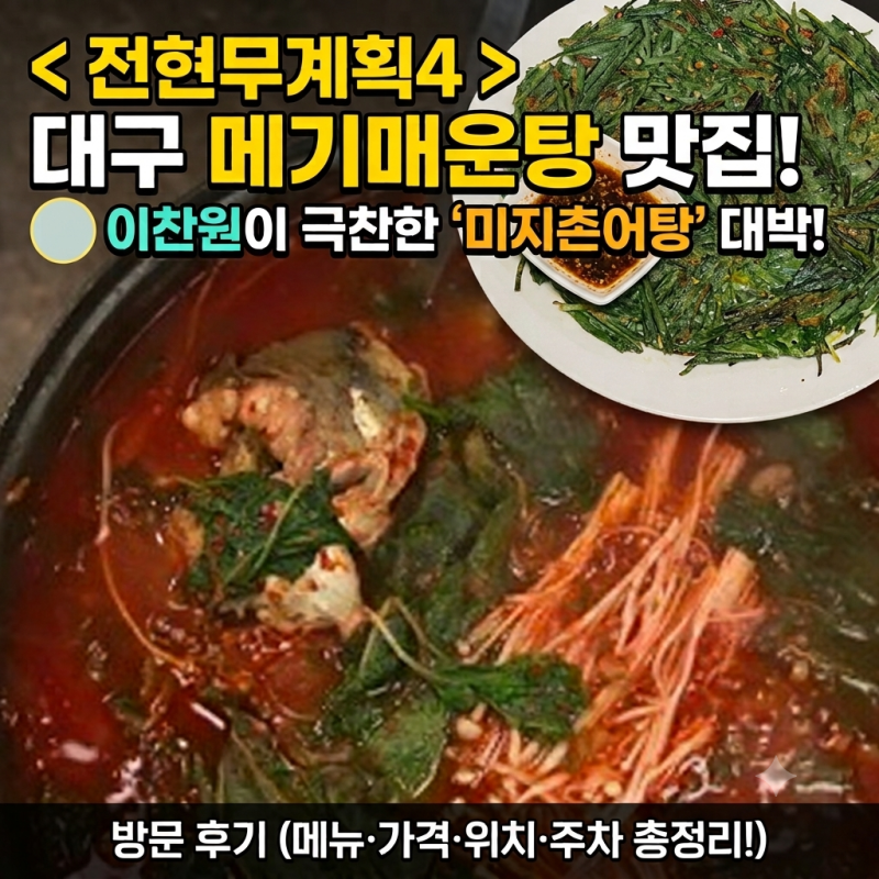 전현무계획4 대구 메기매운탕 맛집 어디? 이찬원이 추천한 미지촌어탕 메뉴·가격·위치·주....
