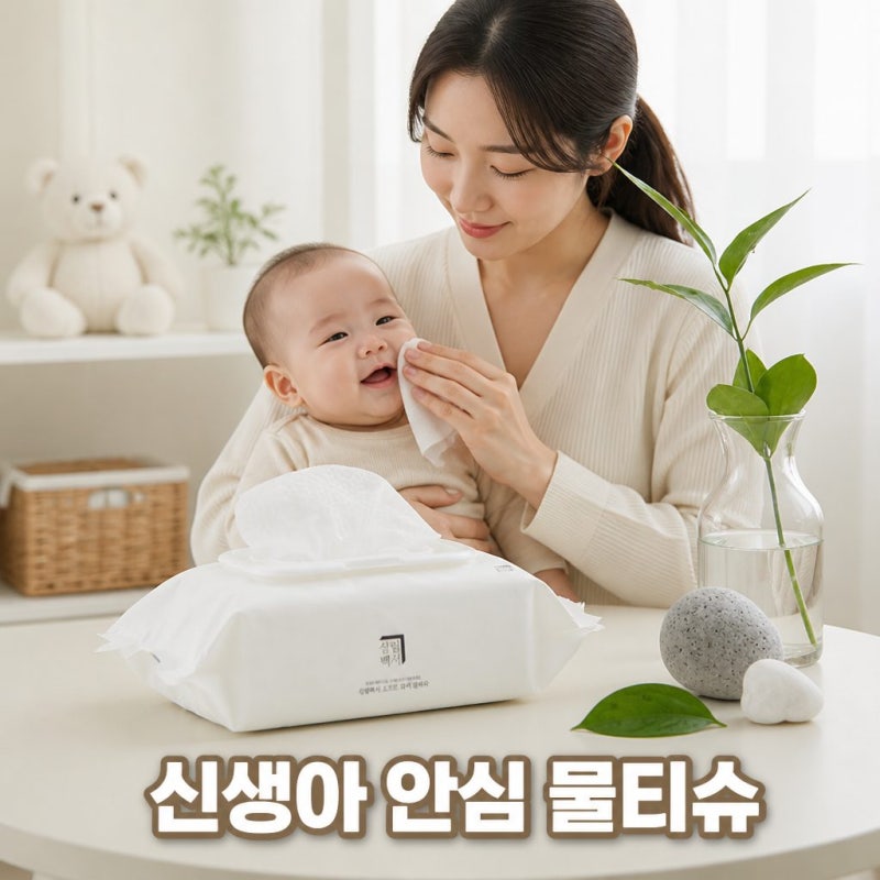 살림백서 소프트 퓨어 아기 물티슈 엠보싱 100매 20개, 신생아용으로 어떨까?