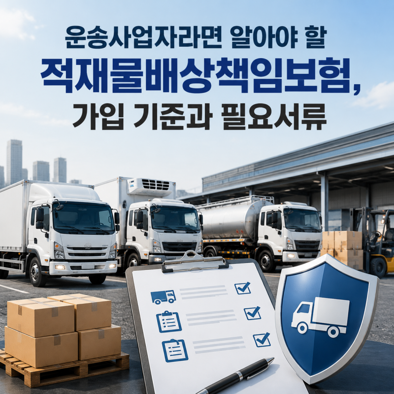 운송사업자라면 알아야 할 적재물배상책임보험, 가입 기준과 필요서류