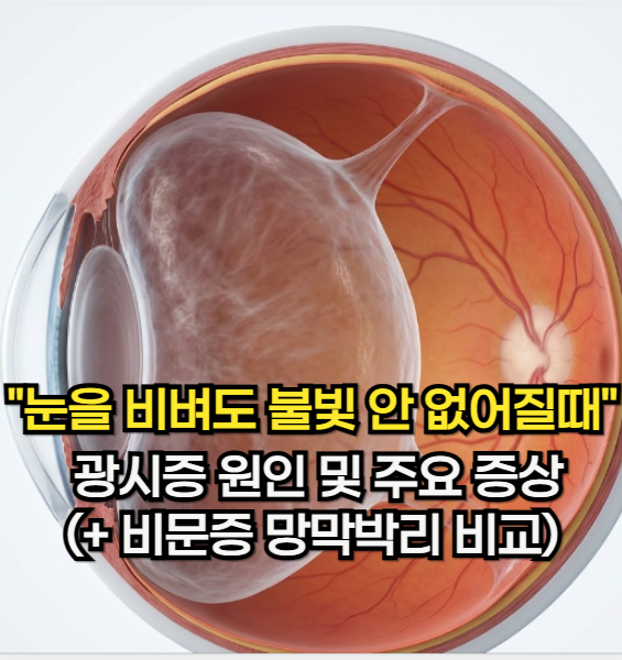 광시증 "눈을 비벼도 불빛이 안 없어질 때" 광시증 원인 및 주요 증상(+ 비문증 망막박리 비교....