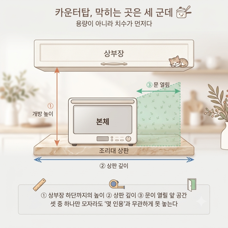 카운터탑식기세척기, 몇 인용보다 치수부터 재야 하는 이유