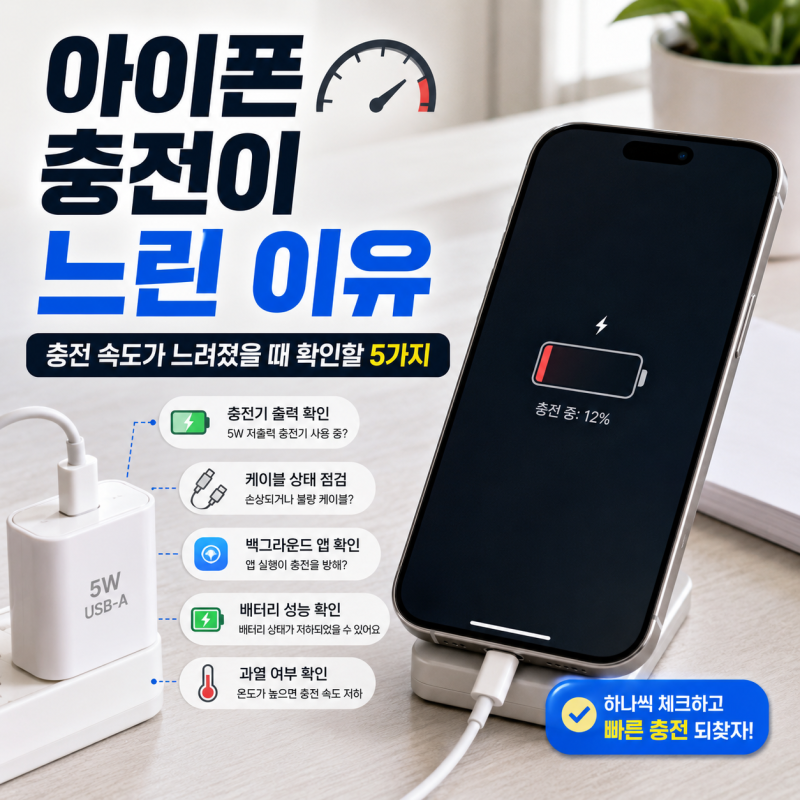 아이폰 충전이 느린 이유, 충전 속도가 느려졌을 때 확인할 5가지