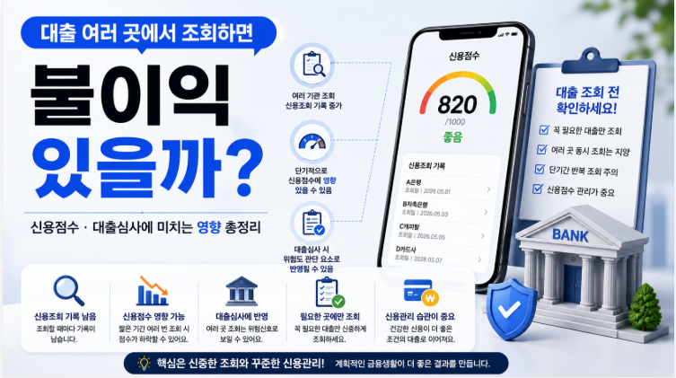 대출 여러 곳에서 조회하면 불이익 있을까? | 신용점수·대출심사에 미치는 영향 총정리