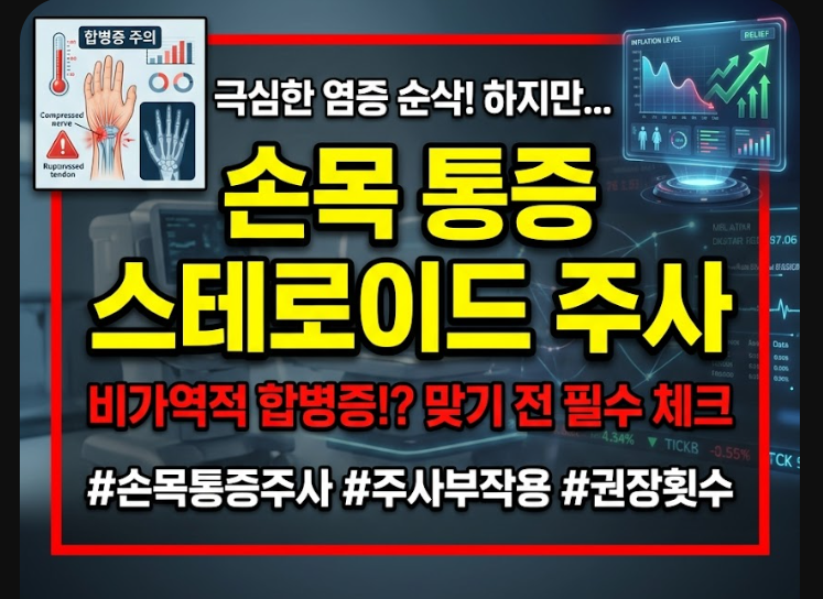 손목 통증 스테로이드 주사 효과와 부작용 및 안전한 권장 횟수 기준