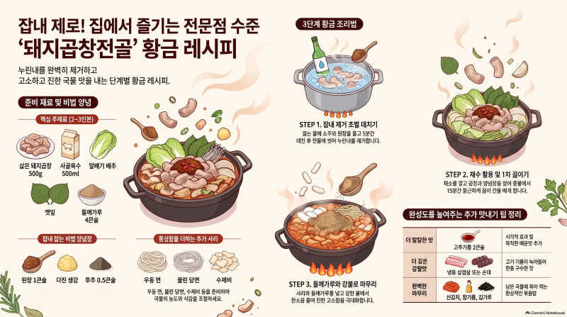 돼지곱창전골 레시피