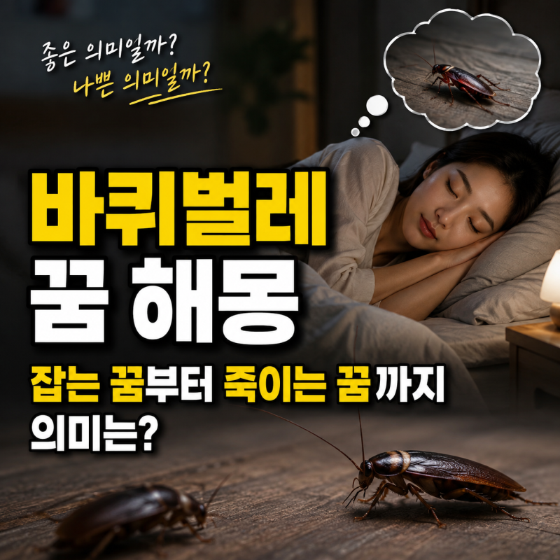 바퀴벌레 꿈 해몽 잡는 꿈부터 죽이는 꿈까지 의미는?