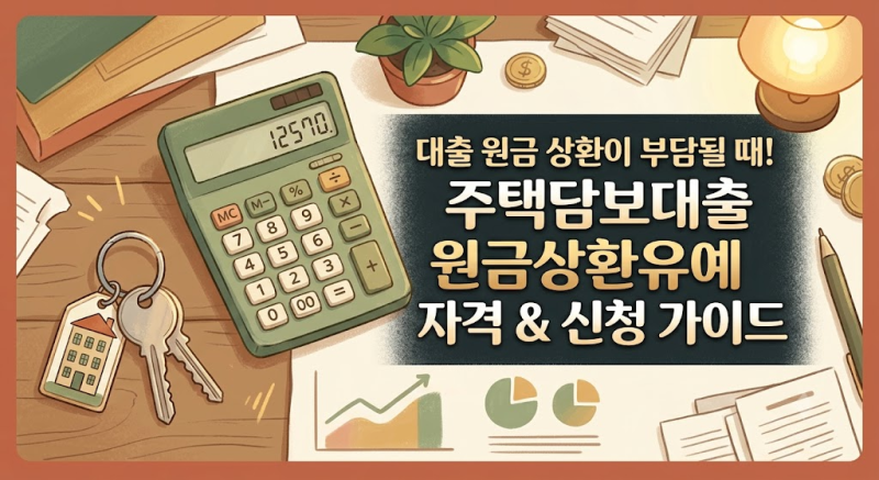 주택담보대출 상환 부담 줄이기: 원금상환유예제도 지원 자격조건 및 신청 방법 완벽 정리
