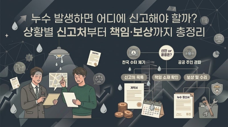 누수 발생하면 어디에 신고해야 할까? 상황별 신고처부터 책임·보상까지 총정리