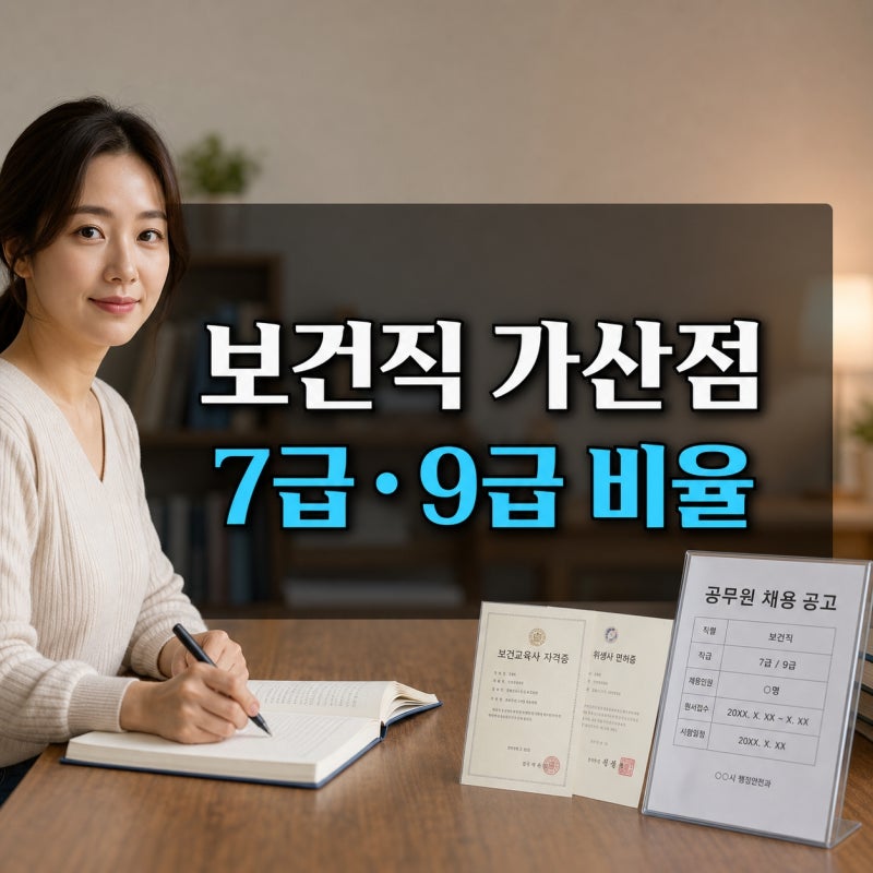 보건직 공무원 가산점 국가기술자격(+ 7급·9급 적용 비율)