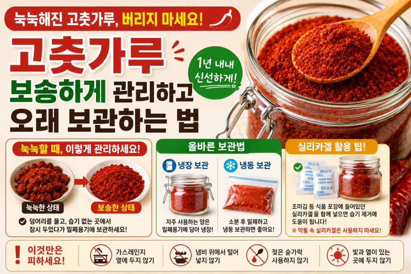 ️ 눅눅해진 고춧가루, 버리지 마세요! 보송하게 관리하고 오래 보관하는 법